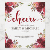 ブルゴーニュ・マルサラ赤結婚フローラのワインラベル ワインラベル (シングルラベル)