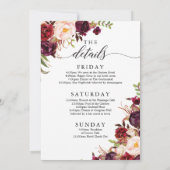 ブルゴーニュ·マルサラ·バチェロレッテ週末旅程 招待状 (裏面)