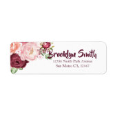 ブルゴーニュ/マルサラ&ピンク牡丹ブーケ ラベル (正面)