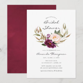 ブルゴーニュ – マルサラ&ピーチフローラブライダルシャワー 招待状