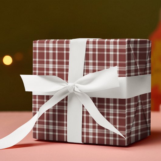 ブルゴーニュ・マルサラ・プレイド ラッピングペーパー