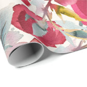ブルゴーニュ・マルサラ・ボホ水彩花柄 ラッピングペーパー (ロールコーナー)