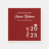 ブルゴーニュ・マルーンおめでとう卒業パーティー スタンダードカクテルナプキン (正面)