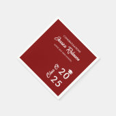 ブルゴーニュ・マルーンおめでとう卒業パーティー スタンダードカクテルナプキン (角)