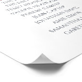 ブルゴーニュ・マルーン深い赤いシーティングチャート9テーブル ポスター (角)