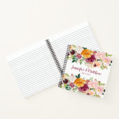 ブルゴーニュ、メイヴ、サフラン、ピンクフローラゲストブック ノートブック (内部)