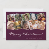 ブルゴーニュ・メリークリスマス10写真コラージュ シーズンカード (正面)