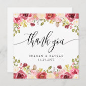 ブルゴーニュ・メロ結婚フローラサンキューカード サンキューカード (正面/裏面)