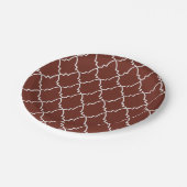 ブルゴーニュ・モロッコ格子パターン ペーパープレート (アングル)