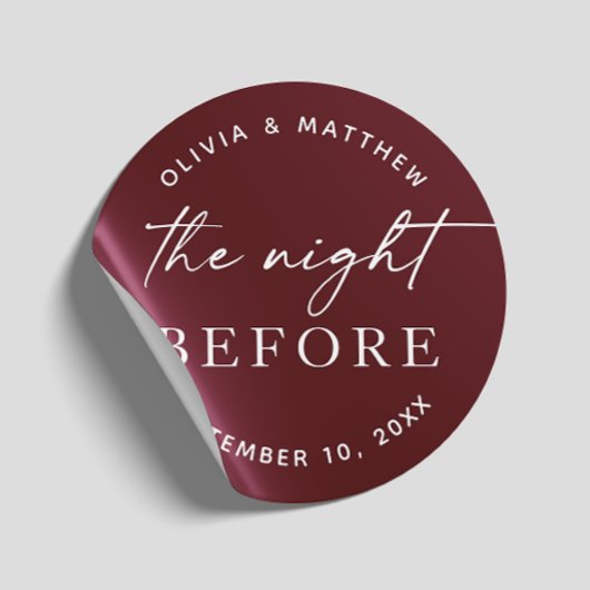 ブルゴーニュ・リハーサル・ディナー | ナイトビフォア秋 ラウンドシール