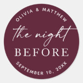 ブルゴーニュ・リハーサル・ディナー | ナイトビフォア秋 ラウンドシール (正面)