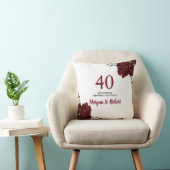 ブルゴーニュ・ルビー・レッド結婚・ローズ40周年 クッション (椅子)