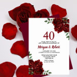 ブルゴーニュ・ルビー・レッド結婚・ローズ40周年 招待状<br><div class="desc">ブルゴーニュRuby Red Rose 40th結婚's Anniversary招待状ストアのマッチングコレクションを参照</div>