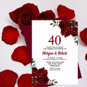 ブルゴーニュ・ルビー・レッド結婚・ローズ40周年 招待状