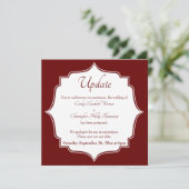 ブルゴーニュ・レッドが結婚延期した更新の発表 招待状 (スタンド正面)