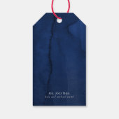 ブルゴーニュ・レッドとネイビー・ブルー結婚の皆様に感謝 ギフトタグ (裏面)