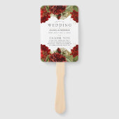 ブルゴーニュ・レッドと金ゴールド・ヴィンテージ結婚式プログラム ハンドファン (正面)