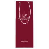 ブルゴーニュ・レッドパーソナライズされたスクリプト・グロムスマンの名前 ワインギフトバッグ (正面)