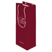 ブルゴーニュ・レッドパーソナライズされたスクリプト・グロムスマンの名前 ワインギフトバッグ (正面アングル)