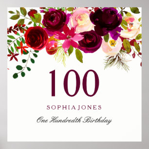 ブルゴーニュ・レッドフローラボホ100thバースデーパーティー ポスター