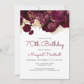 ブルゴーニュ・レッドフローラ70thバースデーパーティー 招待状 (正面)