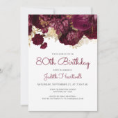 ブルゴーニュ・レッドフローラ80thバースデーパーティー 招待状 (正面)