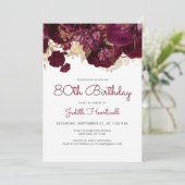 ブルゴーニュ・レッドフローラ80thバースデーパーティー 招待状 (スタンド正面)