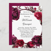 ブルゴーニュ&レッドローズリースバチェロレッテ 招待状 (正面/裏面)