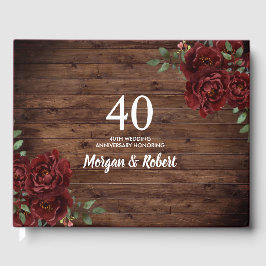 ブルゴーニュ・レッド素朴・ローズ40結婚周年 ゲストブック