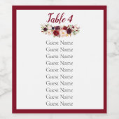 ブルゴーニュ・レッド結婚・ローズのワインボトルラベル ワインラベル (シングルラベル)