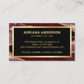 ブルゴーニュ レッド アゲート 弁護士 ゴールド ペン 先端 名刺 (裏面)