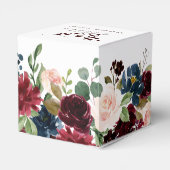 ブルゴーニュ・レッド・ネイビー素朴フローラボ結婚ーホ フェイバーボックス (裏面サイド)