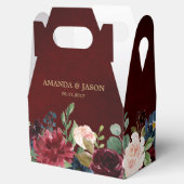 ブルゴーニュ・レッド・ネイビー素朴フローラボ結婚ーホ フェイバーボックス (オープン)