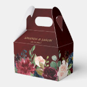 ブルゴーニュ・レッド・ネイビー素朴フローラボ結婚ーホ フェイバーボックス (正面サイド)