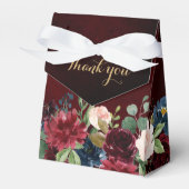 ブルゴーニュ・レッド・ネイビー素朴フローラボ結婚ーホ フェイバーボックス (正面サイド)