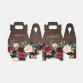 ブルゴーニュ・レッド・ネイビー素朴フローラボ結婚ーホ フェイバーボックス (折り畳みなし)