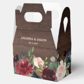 ブルゴーニュ・レッド・ネイビー素朴フローラボ結婚ーホ フェイバーボックス (オープン)