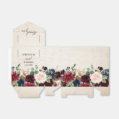 ブルゴーニュ・レッド・ネイビー素朴フローラボ結婚ーホ フェイバーボックス (折り畳みなし)