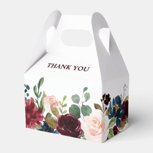 ブルゴーニュ・レッド・ネイビー素朴フローラボ結婚ーホ フェイバーボックス (裏面サイド)