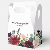 ブルゴーニュ・レッド・ネイビー素朴フローラボ結婚ーホ フェイバーボックス (オープン)