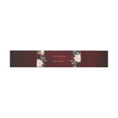 ブルゴーニュ・レッド・ネイビー素朴フローラボ結婚ーホ 招待状ベリーバンド (フラット)