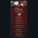 ブルゴーニュ・レッド・ネイビー素朴フローラ結婚ボホのメニュー メニュー<br><div class="desc">水彩ブルゴーニュ赤ネイビー素朴フローラ結婚ボホのメニューラックカード。秋の結婚式に最適デザインはブルゴーニュ素晴らし/マルサラ、桃、ネイビーの花/バラのブーケを備え一致する葉と。私の"blisswedingpaperie"ストアで一致するデザインやバリエーションを見つけてください。お感じして連絡はカスタム無料。</div>