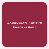 ブルゴーニュ・レッド・プレーン・ミニマエレガントリスト スクエアシール (正面)