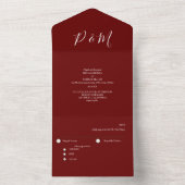 ブルゴーニュ・レッド・ミニマルエレガントリスト オールインワン招待状 (内側)