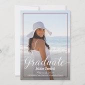 ブルゴーニュ・レッド・ロースクール卒業パーティーの写真 招待状 (裏面)