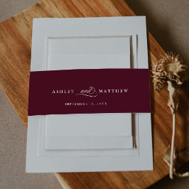 ブルゴーニュ・ロマン結婚ティック書道 招待状ベリーバンド