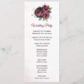 ブルゴーニュ・ローズ結婚・ブーケの式 プログラム (裏面)