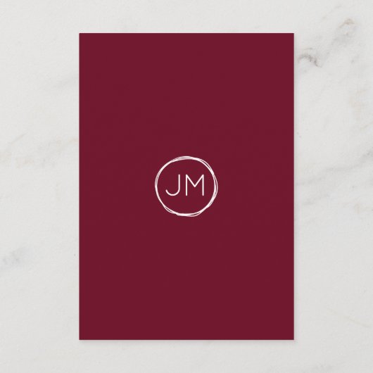 ブルゴーニュ・ローズ結婚・ブーケの情報カード エンクロージャーカード (裏面)