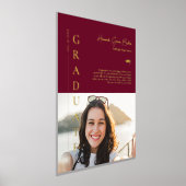 ブルゴーニュ |卒業式シンプルの写真と引用文 箔ポスター (レイダウン)