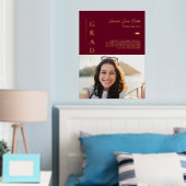 ブルゴーニュ |卒業式シンプルの写真と引用文 箔ポスター (インサイチュ (寝室))